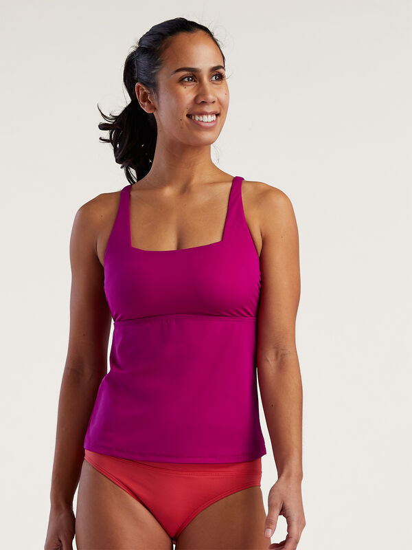 Square Neck Adjustable Tankini Top: Hana