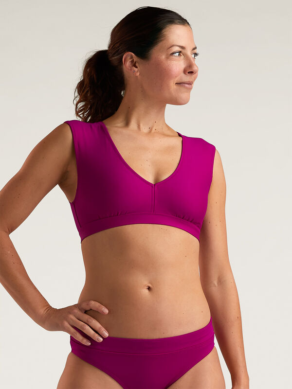 Back Coverage Bikini Top: Whitecap - Solid