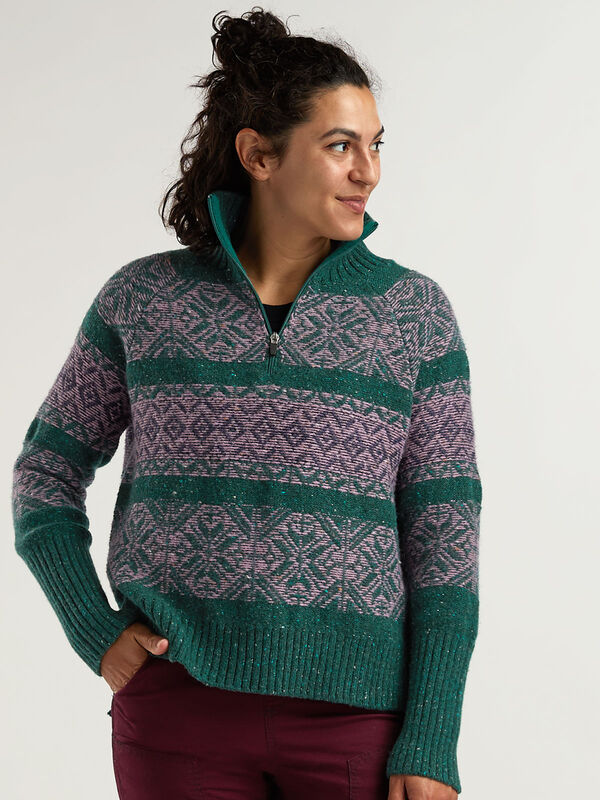Women&rsquo;s Snowcat 1/4 Zip Washable Wool Blend Pullover Sweater