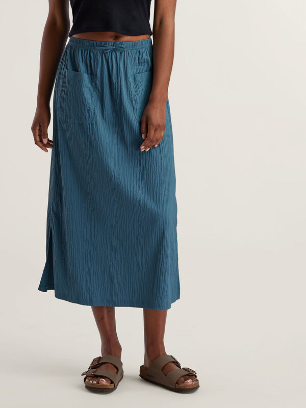 Lightweight Crinkle Gauze Skirt: Meridian