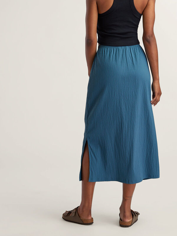 Lightweight Crinkle Gauze Skirt: Meridian