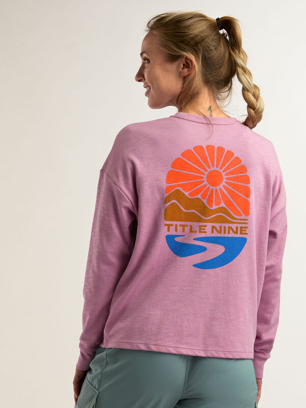 Women's Cotton Blend Long Sleeve T Shirt: Jett - Print