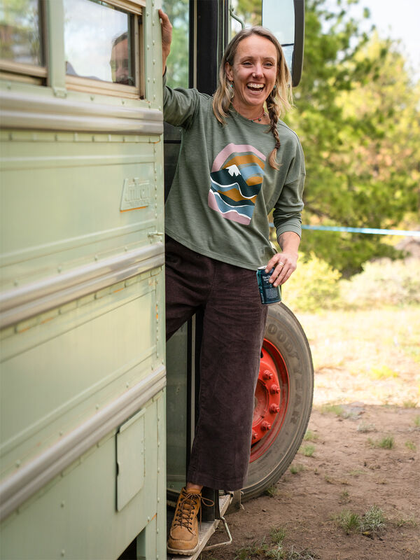 Women's Cotton Blend Long Sleeve T Shirt: Jett - Print